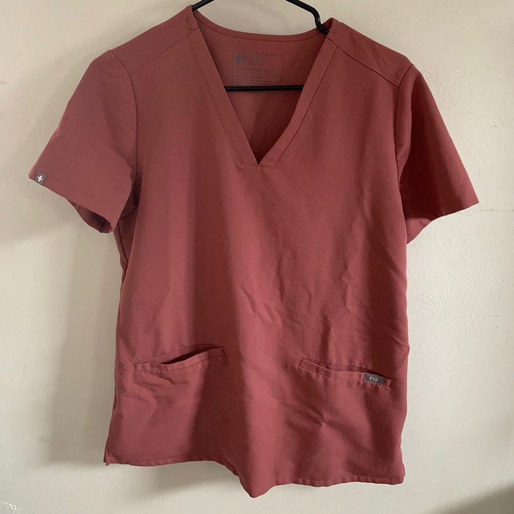 Figs Mauve Casma Three-Pocket Scrub Top (Size Small)